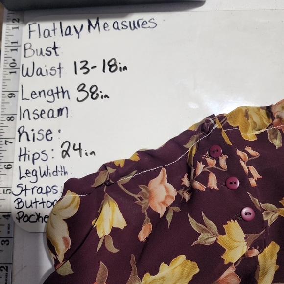 Vintage maroon and gold floral rose maxi skirt - Picture 4 of 8